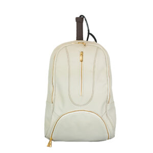 Sac à dos en cuir crème & doré